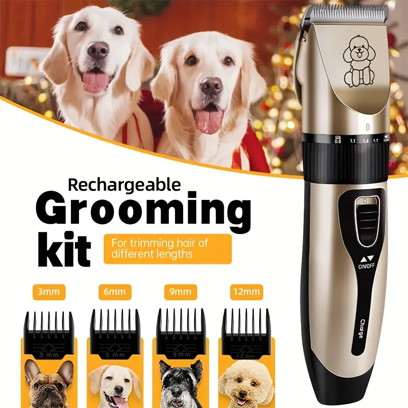 Professional Pet Grooming Tool Set - USB Rechargeable Electric Scissors With Thick Ceramic Blades, Brushes For Cats And Dogs, Pet Grooming Tool Set, Pet Trimmer Scissors, Ergonomic Design, High Quality Trimmer, Essential For Home Groomers