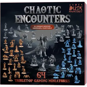 64 DnD Miniatures Set - 24 Designs, 4 Large Bosses, Stat Blocks - Tabletop Gaming Board Game Pieces for Adults Gifts, Couple Gifts