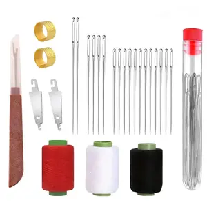 34 Pcs Big-Eye Steel Needle Set, Long and Thin Needles for Handmade Quilting and Sewing, Needle Crafts Kit for DIY Sewing Projects