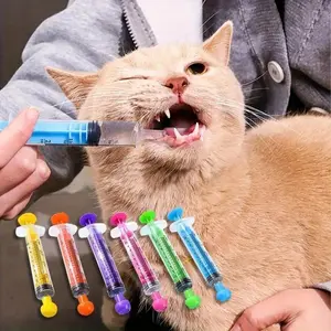 6-Pack 0.34oz Plastic Needle-Free Syringes for Cats, Disposable Pet Feeding Syringes, Safe & Easy Use Without Needle or Battery