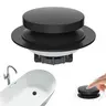 Hibbent 3-in-1 Metal Bathtub Drain Cover, Modern Bath Tub Accessories with Brass & SS Bullet Core, Removable Anti-Clogging Mesh Basket, 4 Silicone Rings, Rust-Resistant Matte Black Fixture for 1.5''-2.4'' Openings, Odor Blocking