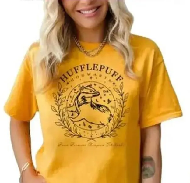 Vintage Hufflepuff T-shirt, Hogwarts Houses Tshirt, HP Wizard World Tee, Wizard School Shirt,Wizarding World Gifts Top Womenswear Hufflepuff