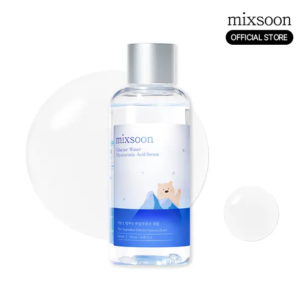 [mixsoon Official] Glacier Water Hyaluronic Acid Serum 3.38 fl.oz / 100ml — Non-greasy Hydration Booster,  Korean Facial Serum for Glass Skin