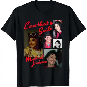 MJ M-Michael Jackson Music Fan Premium Cotton Print Crew Neck T-Shirt Original Design Men'S Top CasualStreetwear for Adults (Men & Women) Christmas Gift | Birthday Gift | Black Top