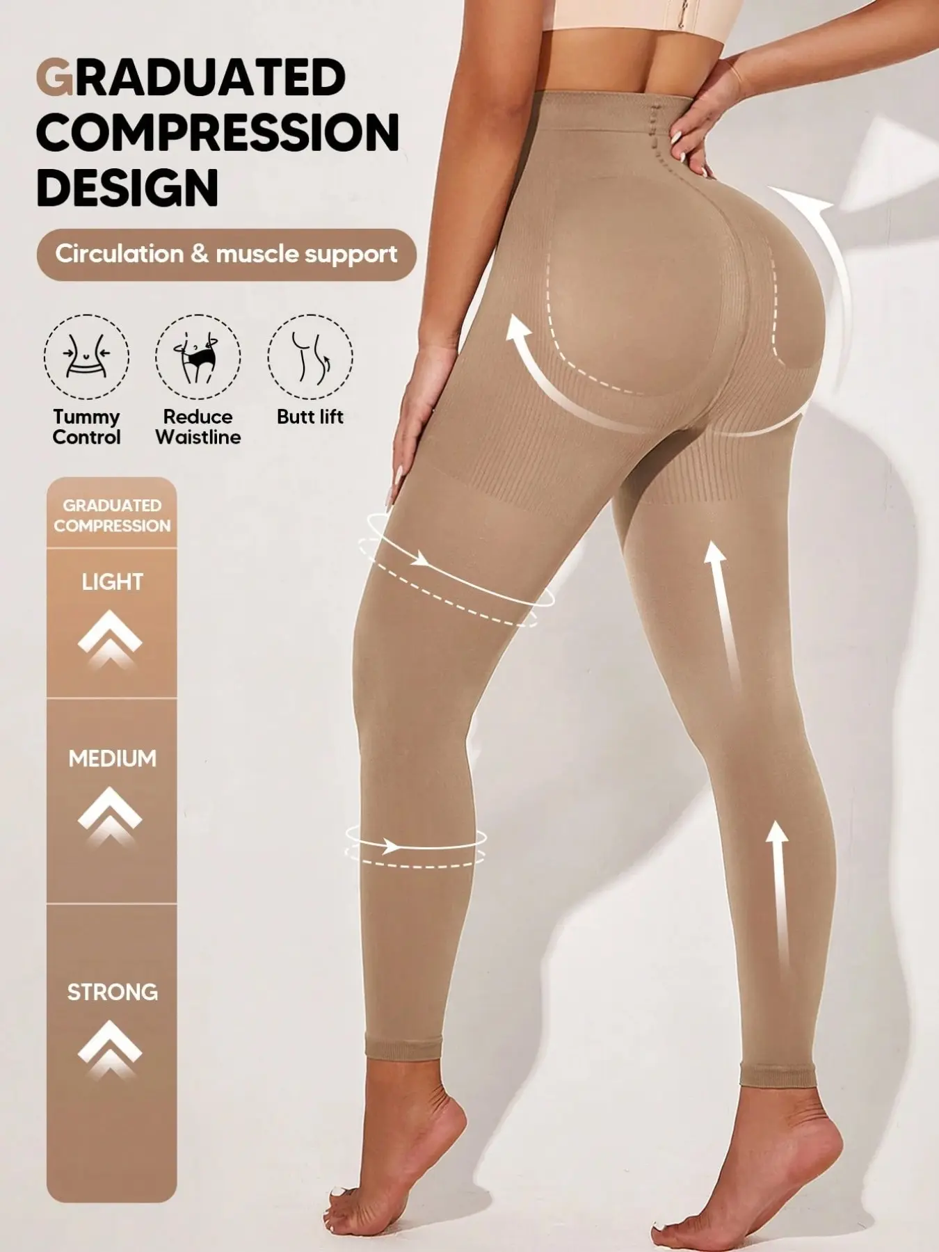 SF Fish Clothing Women's High Waist Seamless Shaping Leggings, Tummy Control Butt Lift, Four-Way Stretch Compression Pants, Fitness Yoga Wear, Three Colors Available, Glute Enhancing Leggings, Compression Shapewear Leggings, Fitness Clothes