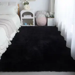Long Hair Pure Color Carpet, Soft Skin-Friendly, Thick Durable, Suitable for Bedroom and Living Room, Easy to Clean