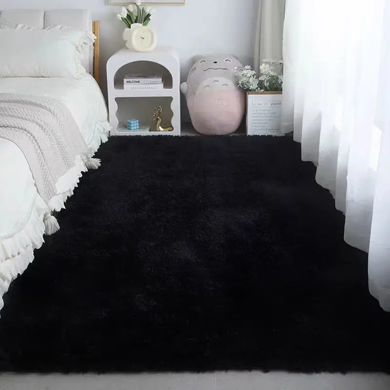 Long Hair Pure Color Carpet, Soft Skin-Friendly, Thick Durable, Suitable for Bedroom and Living Room, Easy to Clean, Shaggy Area Rug, Bedroom Rugs, Home Decor Rug, Home Decorative Rug
