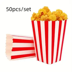 50pcs Popcorn Bucket Potato Chip Box, Export Packing Box, Cinema Popcorn Bucket, Chicken Nuggets Packaging, Food Container