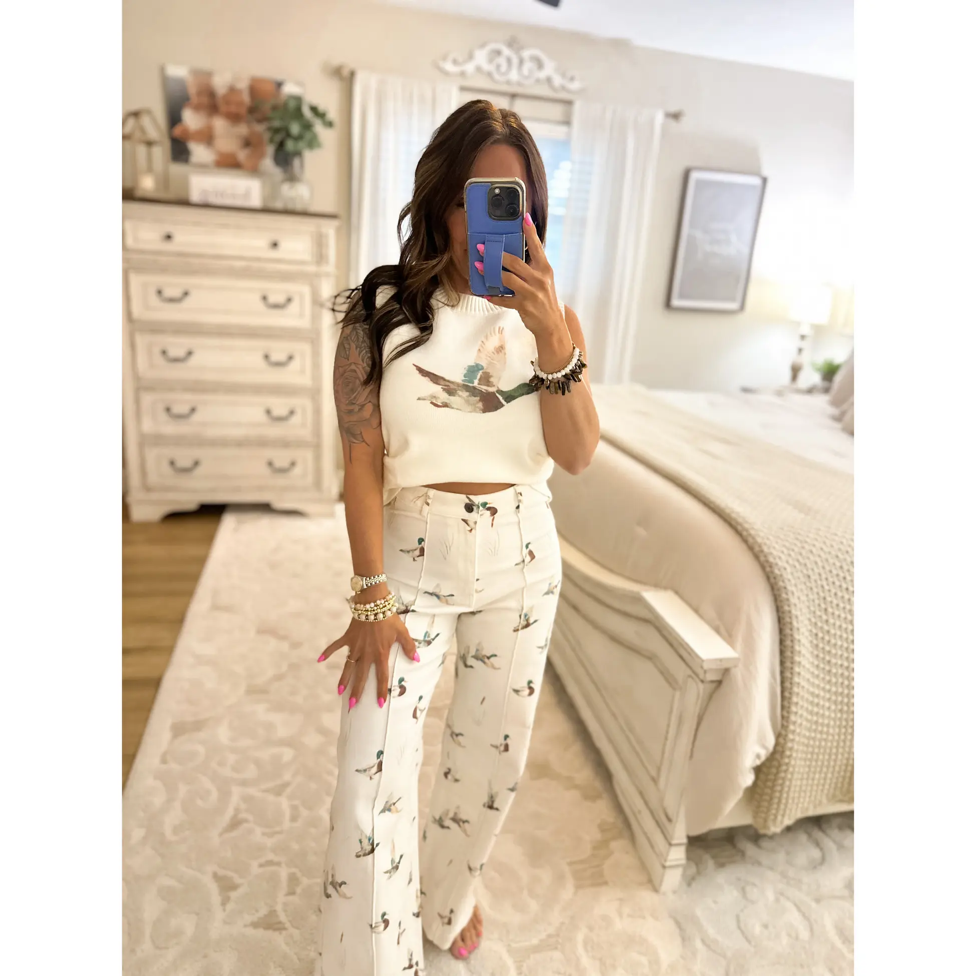 Reese Mallard Denim Wide Leg Jeans