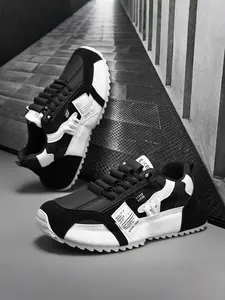 New Men's Outdoor Casual Athletic Running Shoes, PU Leather Upper, Rubber Sole, Less Than Ankle Height, Fall & Winter, Plain Pattern