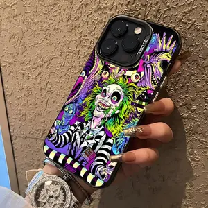 B-Beetlejuice Handbook Phone Case For iPhone 17 Pro Max 15 16 14 Plus 12 13 XS Max 11 Pro Fashion Colorful Silver Back Cover