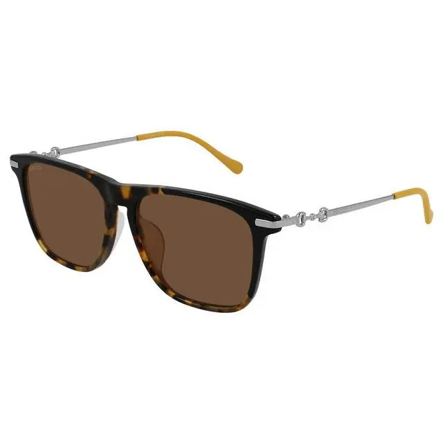 Gucci Men's Havana Acetate Rectangular Sunglasses, Full-Rim Frame with Brown Lenses and 100% UV Protection, GG0915SA-004, Uv Protected Sunglasses, Rectangular Shape, Male