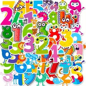 50 pack of bright and colorful numbers stickers. Great for school, learning, preschool children.  Waterproof. No duplicates