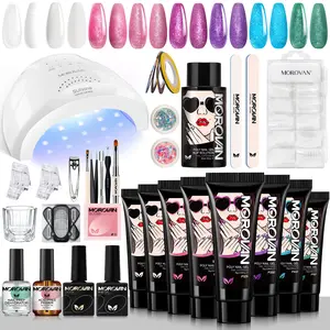 MOROVAN Mother's Day Poly Gel Nail Starter Kit: All-in-One Nail Art Kit for Beginners with UV Lamp, Perfect DIY Nail Extension Gift for Women
