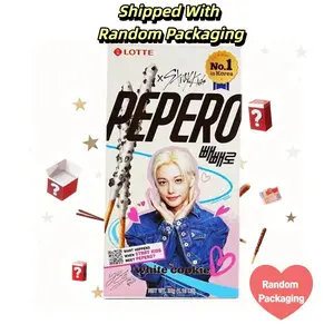 LOTTE Pepero White Chocolate Cookie Sticks - Korean Snack, Stray Kids Official Merch, 32g   [Shipped With Random Outer Packaging]-Randomly Dropped Idol Packaging
