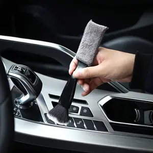 Car Interior Dust Removal Soft Bristle Brush, Dual Head Air Vent Gap Cleaner, Easy Use Car Cleaning Tool, Home Small Dust Brush