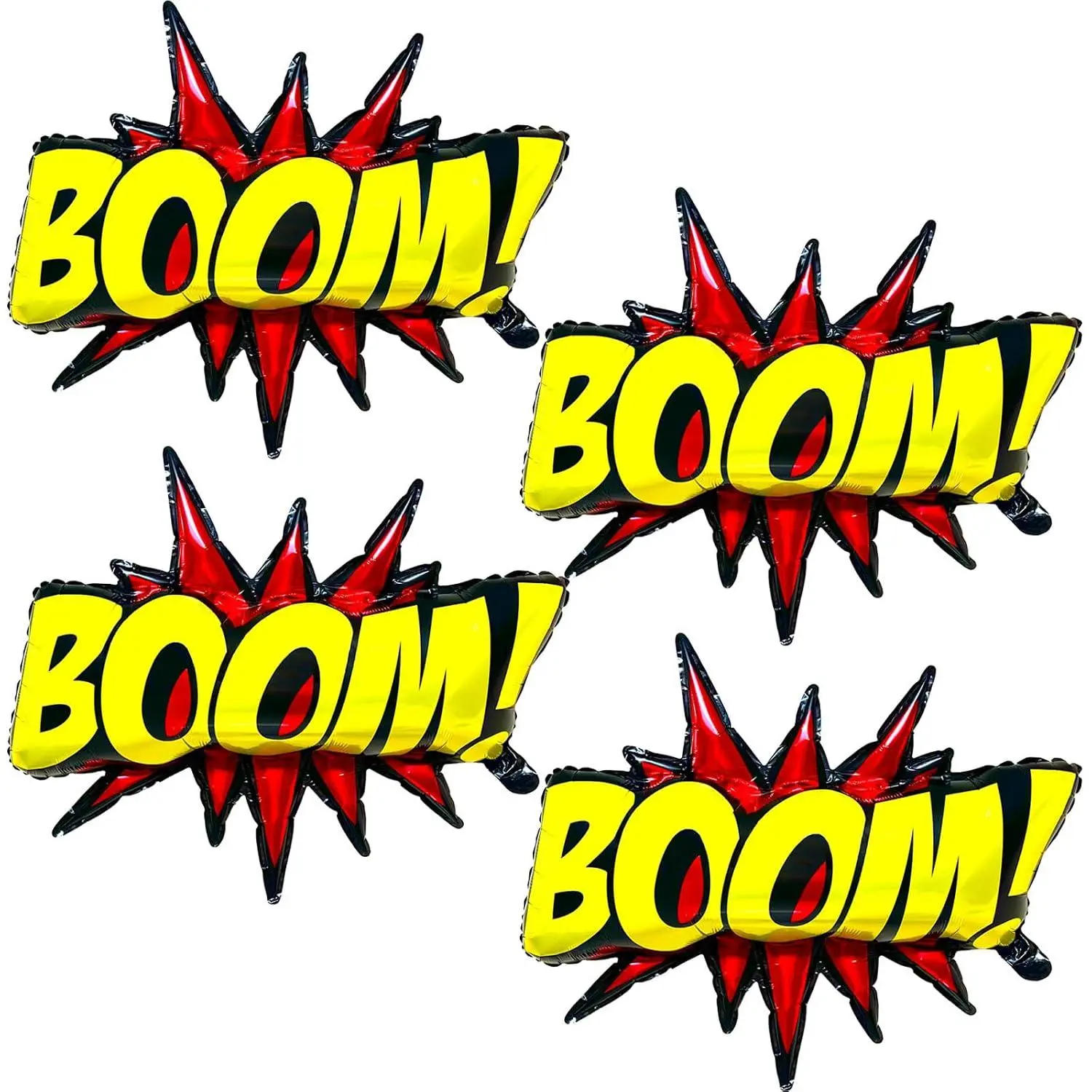 4Pcs Superhero Balloons For Birthday Party Decorations | Hero Balloons,Comic Word Balloons,Kids Party Supplies