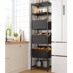 Raybee Furniture 6-Tier Wire Shelving Unit and Storage Shelf, Adjustable Rack, Sturdy Metal Shelves for Storage, Metal Shelving for Pantry, Kitchen Organizing Organiser pantry storage organizers