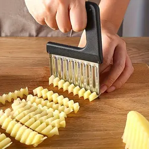 Stainless Steel Wavy Potato Cutter, Multifunctional Wavy Vegetable Cutter, Vegetable Tools, Kitchen Utensils & Gadgets for Home Use