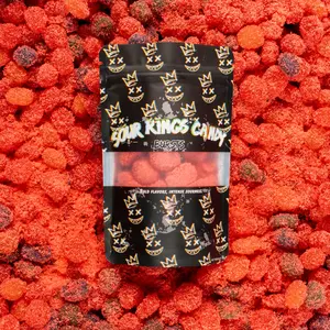 Sour Kings Candy - Wild Cherry Sour Gusher Bursts - Viral Sour Candy Snack