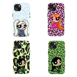 Y2k 90s Cartoon Powerpuff Girls Smartphone Casing, Girly Handheld Cellphone Accessories, Compatible with iPhone 17 Air/16 Pro Max/15/14/13/12/11 & Samsung Galaxy S21-S25, Perfect Lovely Gift for Her