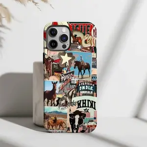 Magsafe Western Cowgirl Collage Disco Cowgirl, Gift for Her, Rodeo Phone Case Top Trendy Phone Cases Phone Cover Hard Case Tough 2-piece Phone Case