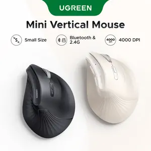 UGREEN Vertical Wireless (Bluetooth 5.0+2.4G) Ergonomic Mouse with 5 Buttons, 1000/1600/2000/3200/4000 DPI, Prevention of Mouse Arm, Vertical Mouse Compatible with PC/Laptop/Tablet （Small Size）