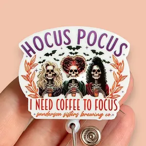 Glitter My Badge Halloween ghost nurse badge reel for nurse and hospital workers. Badge clip Badge pull - Retractable swivel clip with a 360 rotation. Great gift for coworker.