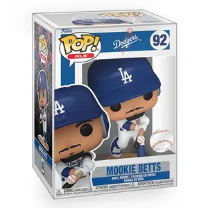 Funko POP Baseball: LA Dodgers - Mookie Betts Batting Vinyl Figure with Epic Collectibles Premium Box Protector Included