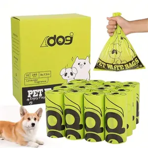 Extra Large Lavender Scented Pet Waste Bags, Thick Leak-Proof Polyethylene Material, Suitable for Kittens, Puppies, Small and Large Pets