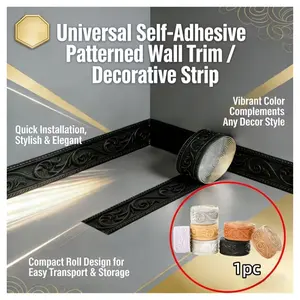 2.3Metersx6Cm 3D Embossed Flexible Foam Wall Decor, Self-adhesive Baseboard with Backing, Self-Adhesive Backing Board Trim, Decorative Wallpaper Border, Wall Molding, Adhesive Wall Molding, Baseboard Molding