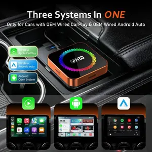 Wireless CarPlay adapter, compatible with iPhone and Android Auto, supports Netflix, AI box with TF card slot, plug-and-play with no installation required, easily set up in-car CarPlay video entertainment, Wireless CarPlay Converter