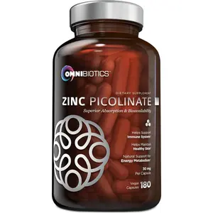 OmniBiotics Zinc Picolinate 30mg – High Absorption Bioavailable Zinc for Clear Skin, Acne Support & Immune Defense – 180 Vegan Capsules – 6-Month Supply