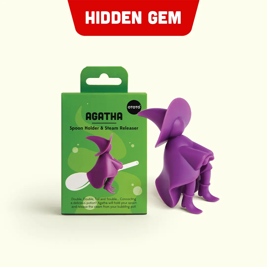 OTOTO Agatha Spoon Rest - Witchy Kitchen Gadget, Adorable Silicone Purple, Heat-Resistant, Food-Grade, BPA-Free, Perfect Gift for Foodies & Home Cooks | TikTok Must-Have | Funky Kitchen Supplies | Kitchen Accessories