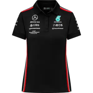 Mercedes AMG Petronas F1 Women's Team Polo Shirt - Black/White