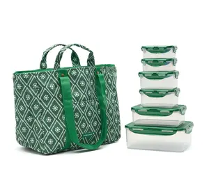 LocknLock 2-Pc Insulated Cooler Totes w/ 6-Pc Rectangle Set