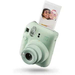 Fujifilm Instax Mini 12 Instant Camera - Compact, Automatic Instant Cam with Lens, Selfie Capability, Flash, for On-the-Go Photography (Mint Green, Manufacturer Warranty)
