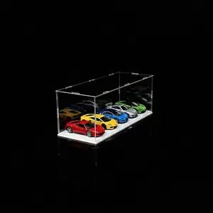 Acrylic Box with Matt  Base, Simple Self-Assembly Clear Acrylic Display Case,  Cube Dustproof Showcase with Lid for Collectibles, Toys and Jewelry