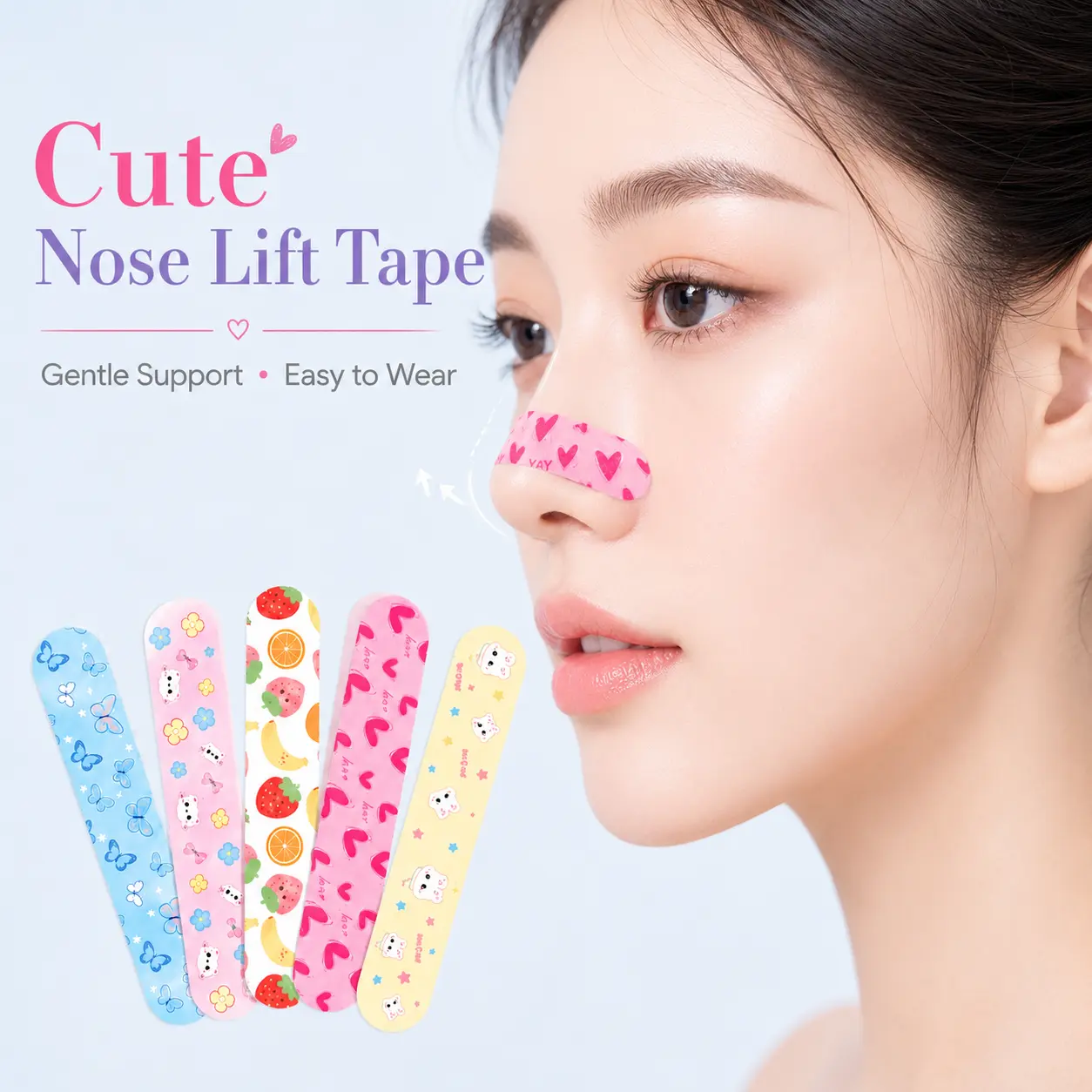 Adjustable Nose Beauty Tape with Memory Frame – Flexible Angle Self-Adhesive Nose Styling Strips, Skin-Friendly Invisible Design for Makeup, Selfies & Photo-Ready Looks