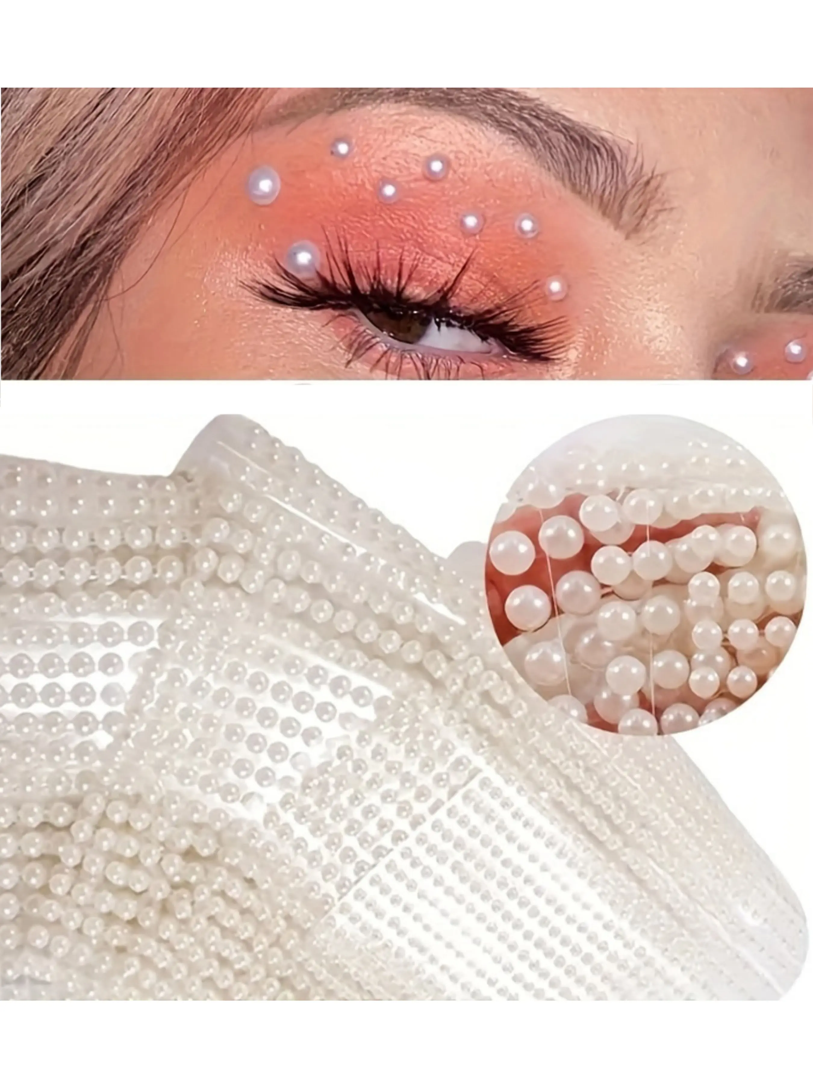 900/750/646/504pcs (Bulk) Self-Adhesive White Pearl Stickers - 4 Sizes (Large to Small) Glossy Round Pearls for Face, Hair, Nails, Crafts, Wedding & Party Decorations - No Residue Removable Nail Art Supplies, Nail Art Accessories