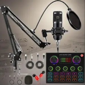 A complete podcast starter kit, specially made for Tiktok, equipped with professional audio interface, USB Audio Interface and live sound card. High quality BM800 condenser microphone, suitable for beginners to professionals