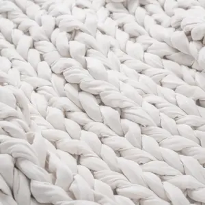 The Cuddler Hand-Knit Weighted Blanket | Snow