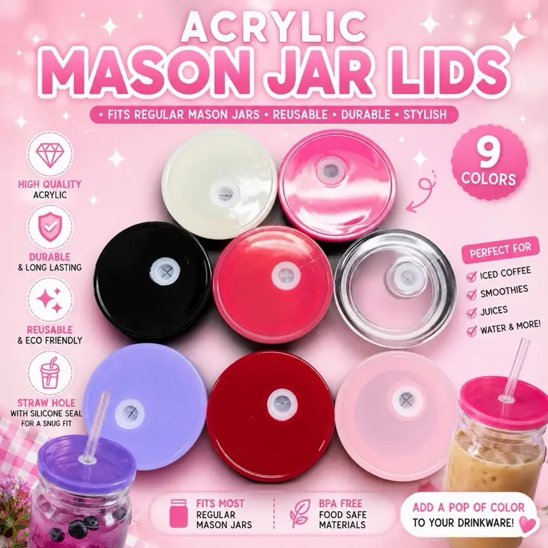 Mason jar acrylic lids