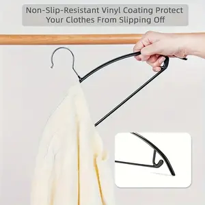 10-Piece Anti-Slip Metal Clothes Hangers Set, Scratch-Resistant Design with Hooks, Polished Surface, Ideal for Suits Coats Sweaters