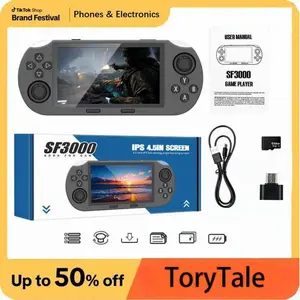 SF3000 Retro Handheld Game Console 4.5inch IPS Screen 854*480 Portable Video Game Console 20000+ Classic Retro Arcade Games Linux System 64G Support Emergency Charging&E-Book Readers (Black) tiktokshopspringglowup
