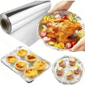 Heavy-Duty Disposable Aluminum Foil Roll, Non-Stick Heat Resistant, Ideal for Baking, BBQ, Desserts, Home Kitchen, Professional Bakery