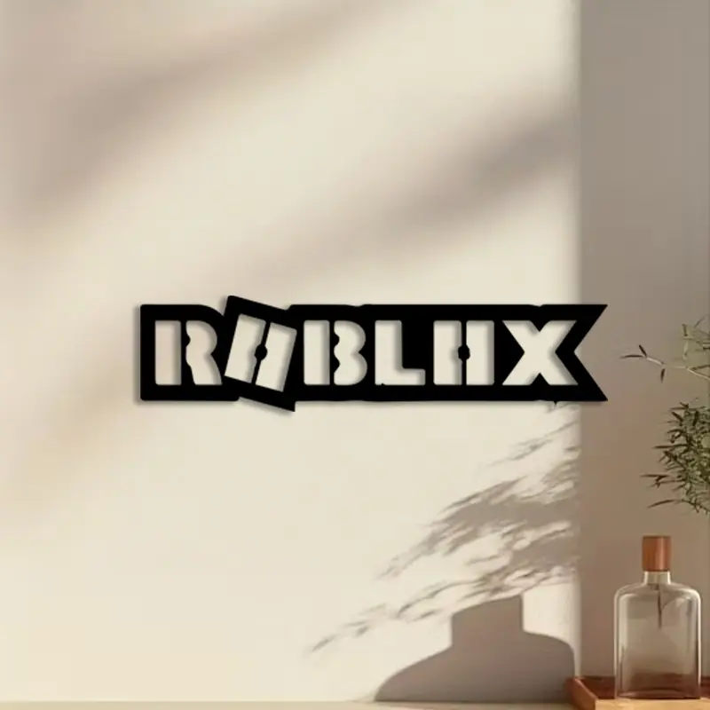 1pc Roblox Metal Wall Art, Roblox Statue Mural, Perfect for Game Room Wall, Birthday Decor, Ideal Gift for Gamers, Matte Black Metal, Cool Wall Art, Home Wall Decor, Art Wall Decoration