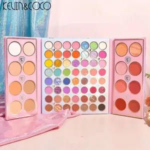 Kevin&coco Twin Sisters 72 Color Face Palette - Vibrant Eyeshadow & Blush Palette for Makeup Enthusiasts Cosmetic