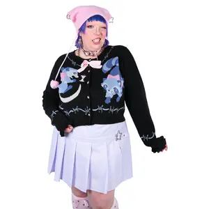 Trash Parade Cropped Cardigan - Black