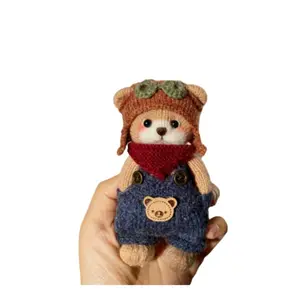 Knitted Bear Doll DIY Kit - Wool Craft Materials for Handmade Gifts & Decorative Pendants with Adorable Bear Design